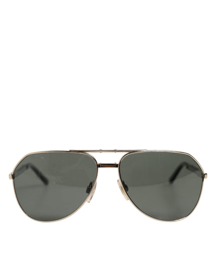 Dolce & Gabbana DG2106K Black Gold Plated Polarized MetalFrame Sunglasses