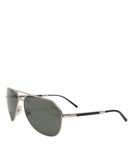Dolce & Gabbana DG2106K Black Gold Plated Polarized MetalFrame Sunglasses