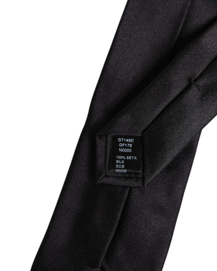 Dolce & Gabbana Black Safety Pins Silk Adjustable Necktie Accessory Tie