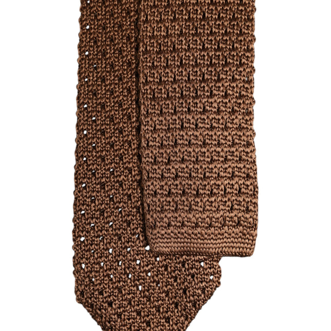Dolce & Gabbana Brown 100% Silk Adjustable Necktie Men Accessory Tie