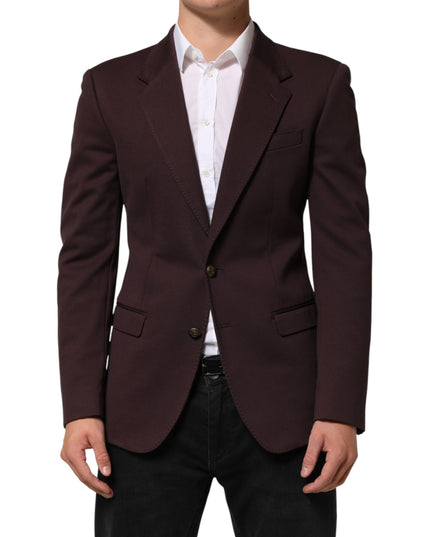 Dolce & Gabbana Maroon Cotton 2 Buttons Suit Jacket Blazer