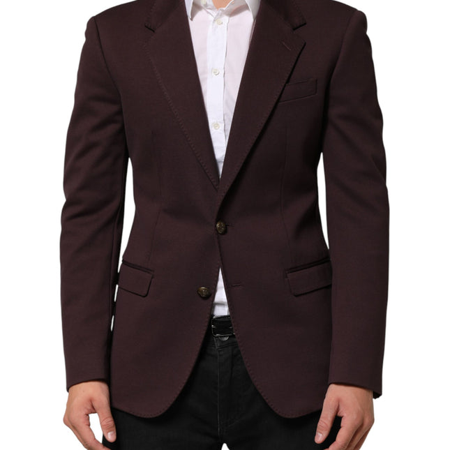 Dolce & Gabbana Maroon Cotton 2 Buttons Suit Jacket Blazer