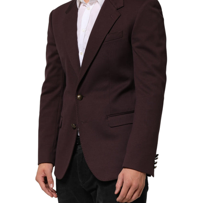Dolce & Gabbana Maroon Cotton 2 Buttons Suit Jacket Blazer