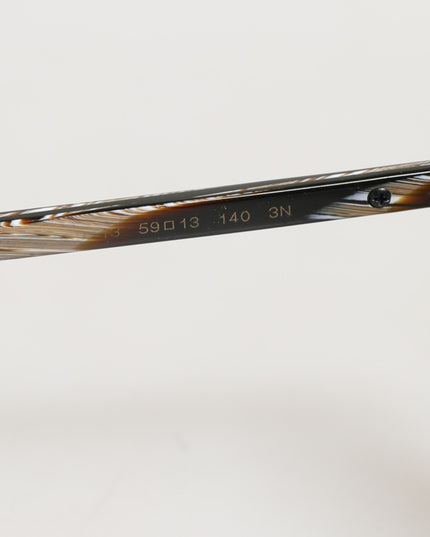 Dolce & Gabbana Modified Aviator Striped Brown Acetate Gradient Sunglasses