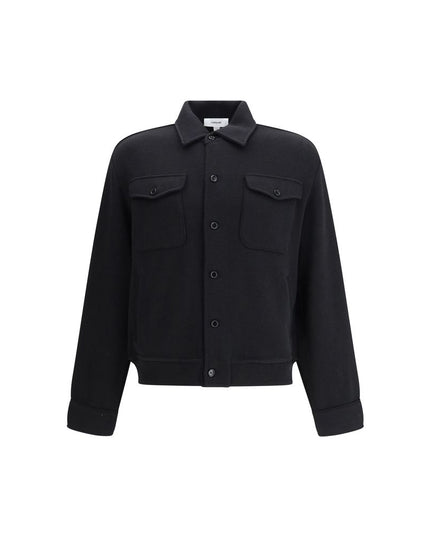 Lardini Black Fleece Wool Coat