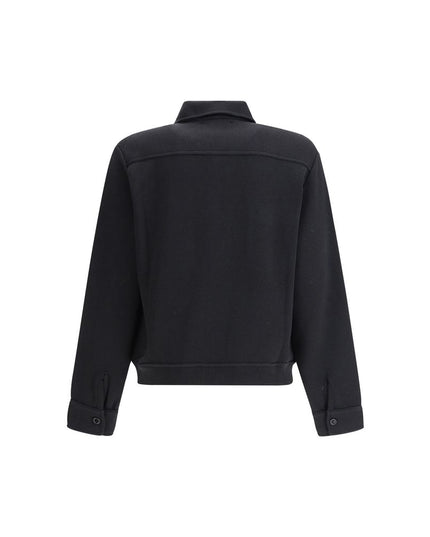 Lardini Black Fleece Wool Coat