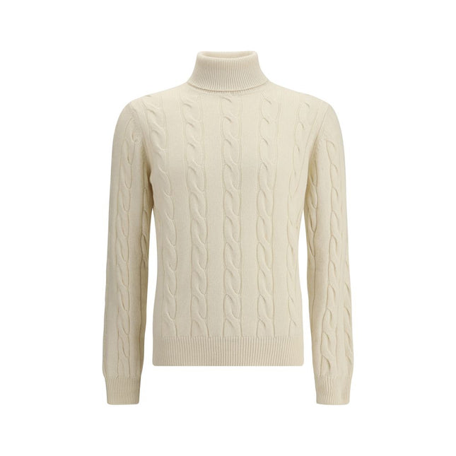 Aragona Cashmere White Cashmere Turtleneck