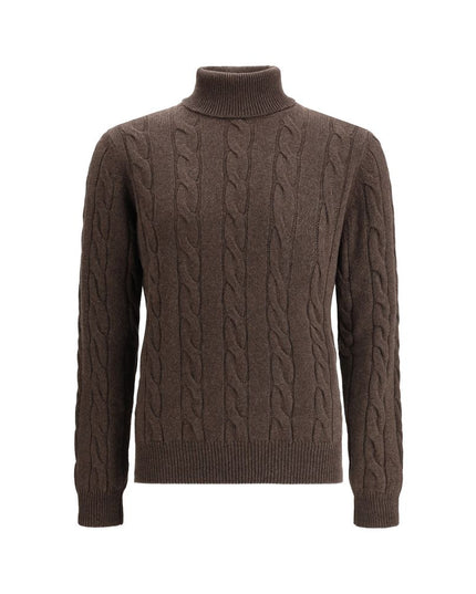 Aragona Cashmere Brown Cashmere Turtleneck