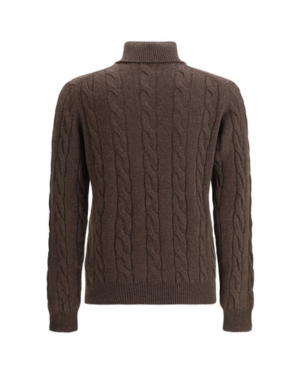 Aragona Cashmere Brown Cashmere Turtleneck
