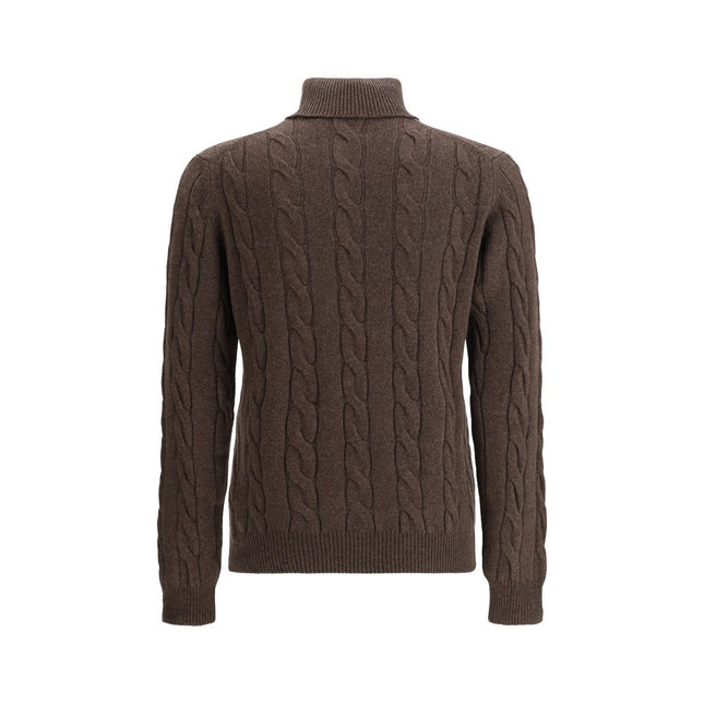 Aragona Cashmere Brown Cashmere Turtleneck