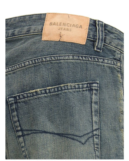 Balenciaga Blue Cotton Relaxed Fit Jeans