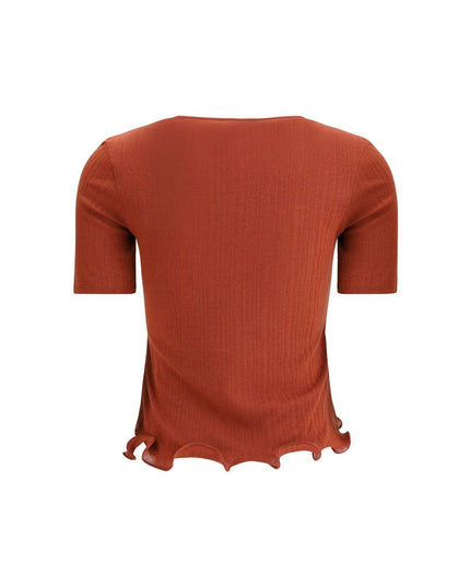 Fendi Red Fleece Wool Top