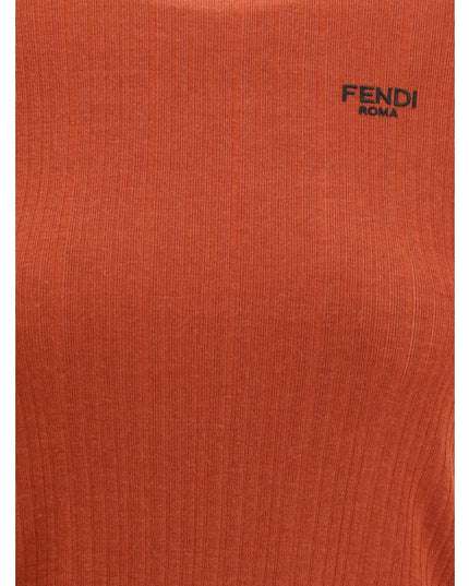 Fendi Red Fleece Wool Top