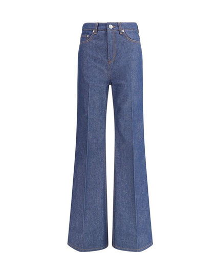 Ami Paris Blue Cotton Flared Jeans