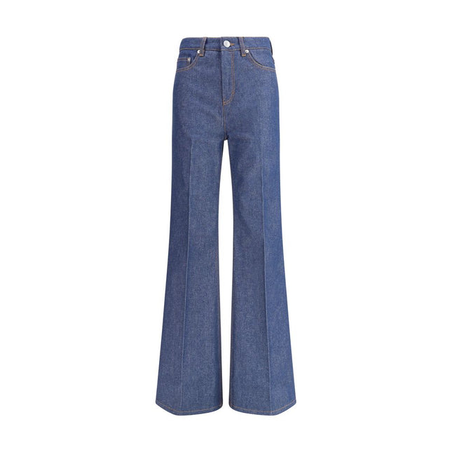 Ami Paris Blue Cotton Flared Jeans