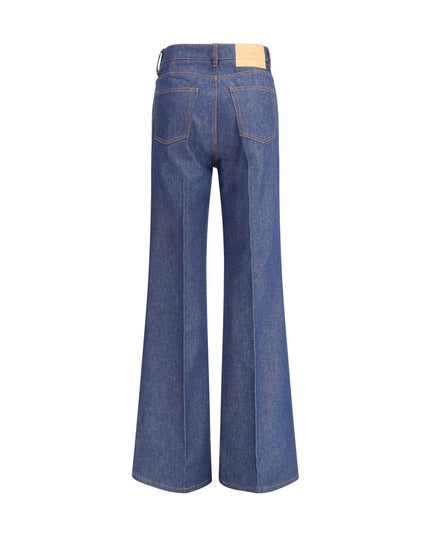 Ami Paris Blue Cotton Flared Jeans