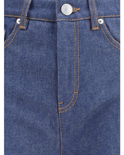 Ami Paris Blue Cotton Flared Jeans