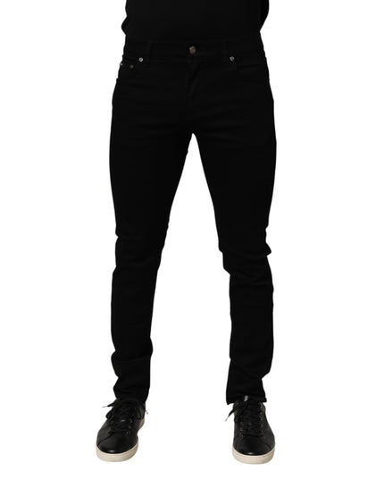 Dolce & Gabbana Black Cotton Stretch Slim Fit Men Denim Jeans