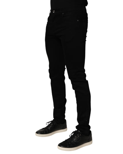 Dolce & Gabbana Black Cotton Stretch Slim Fit Men Denim Jeans