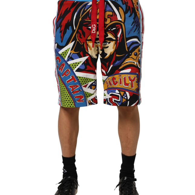 Dolce & Gabbana Multicolor Captain Sicily Men Bermuda Shorts