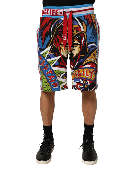 Dolce & Gabbana Multicolor Captain Sicily Men Bermuda Shorts