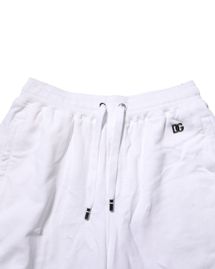 Dolce & Gabbana White Distressed Cotton Men Bermuda Shorts