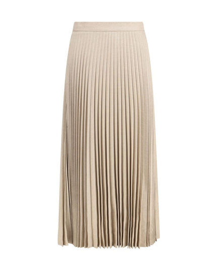True Royal Beige Wool Long Skirt