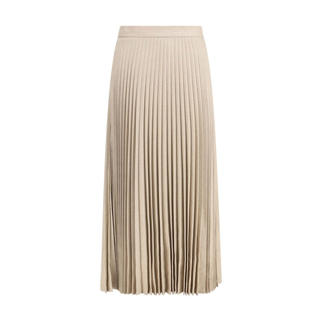 True Royal Beige Wool Long Skirt