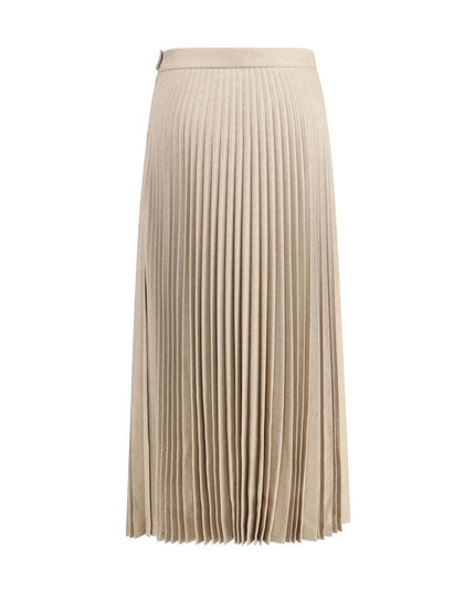 True Royal Beige Wool Long Skirt