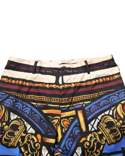Dolce & Gabbana Multicolor Julias Ceasar Print Tapered Pants
