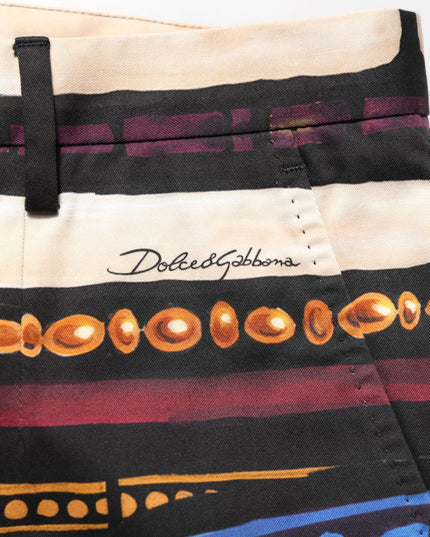 Dolce & Gabbana Multicolor Julias Ceasar Print Tapered Pants