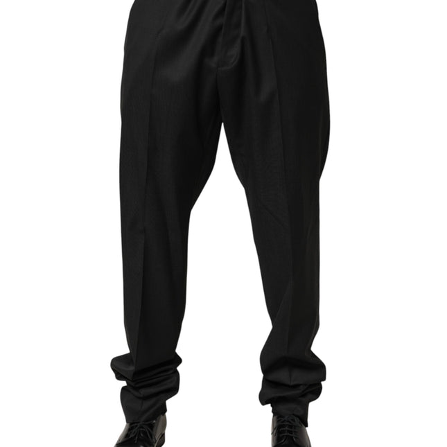 Dolce & Gabbana Black Wool Formal Dress Men Trouser Pants