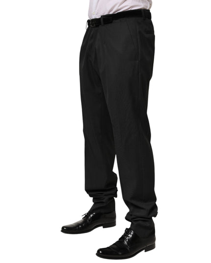 Dolce & Gabbana Black Wool Formal Dress Men Trouser Pants