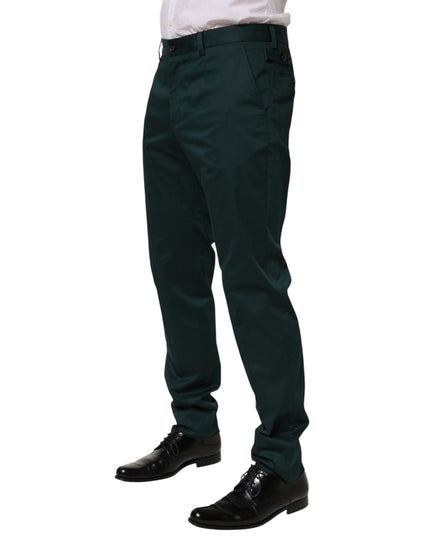Dolce & Gabbana Green Cotton Formal Dress Men Trouser Pants