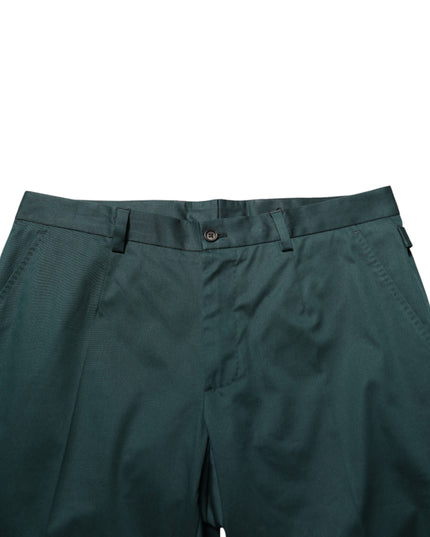 Dolce & Gabbana Green Cotton Formal Dress Men Trouser Pants