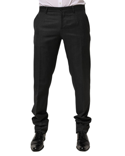 Dolce & Gabbana Black Wool Formal Dress Men Trouser Pants