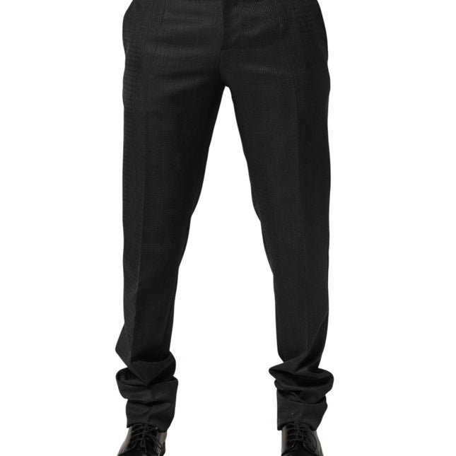 Dolce & Gabbana Black Wool Formal Dress Men Trouser Pants