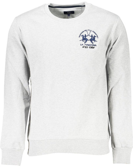La Martina White Cotton Sweatshirt