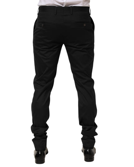 Dolce & Gabbana Black Cotton Formal Dress Men Trouser Pants