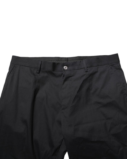Dolce & Gabbana Black Cotton Formal Dress Men Trouser Pants