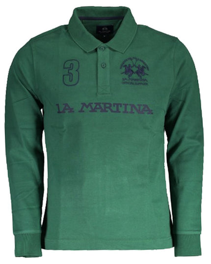 La Martina Green Cotton Polo Shirt