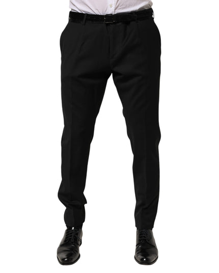 Dolce & Gabbana Black Wool Formal Dress Men Trouser Pants