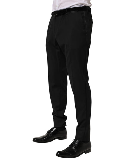 Dolce & Gabbana Black Wool Formal Dress Men Trouser Pants