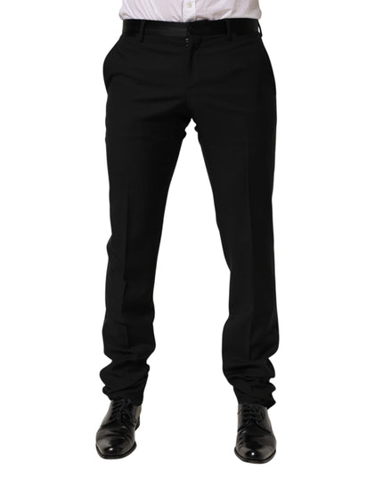 Dolce & Gabbana Black Wool Formal Dress Men Trouser Pants
