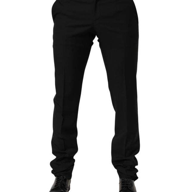 Dolce & Gabbana Black Wool Formal Dress Men Trouser Pants