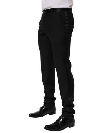 Dolce & Gabbana Black Wool Formal Dress Men Trouser Pants