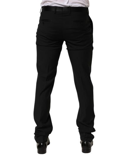 Dolce & Gabbana Black Wool Formal Dress Men Trouser Pants