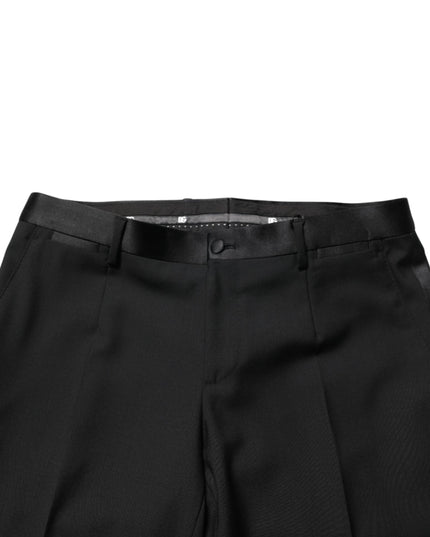 Dolce & Gabbana Black Wool Formal Dress Men Trouser Pants
