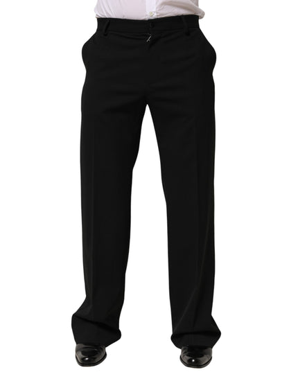 Dolce & Gabbana Black Wool Formal Dress Men Trouser Pants