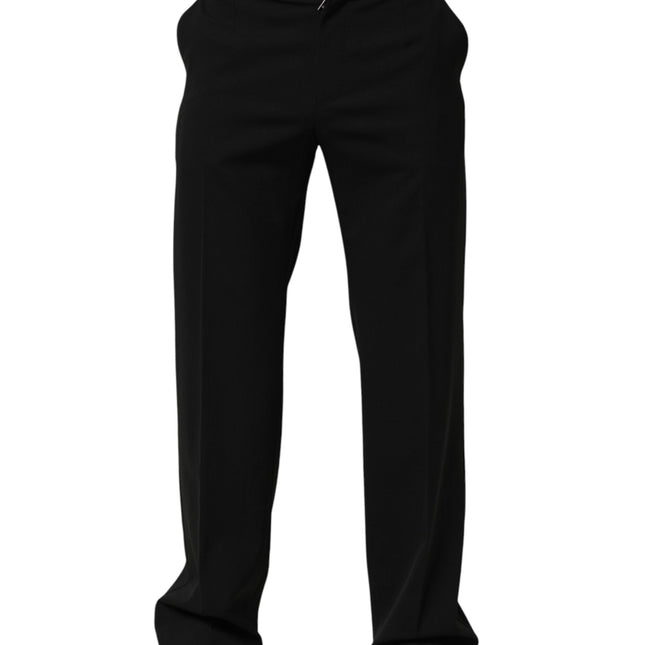Dolce & Gabbana Black Wool Formal Dress Men Trouser Pants